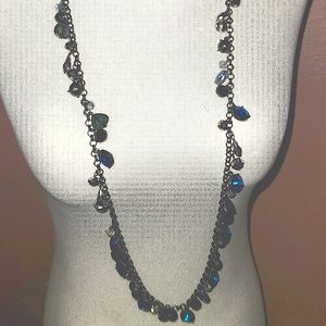 Blue tones crystal necklace